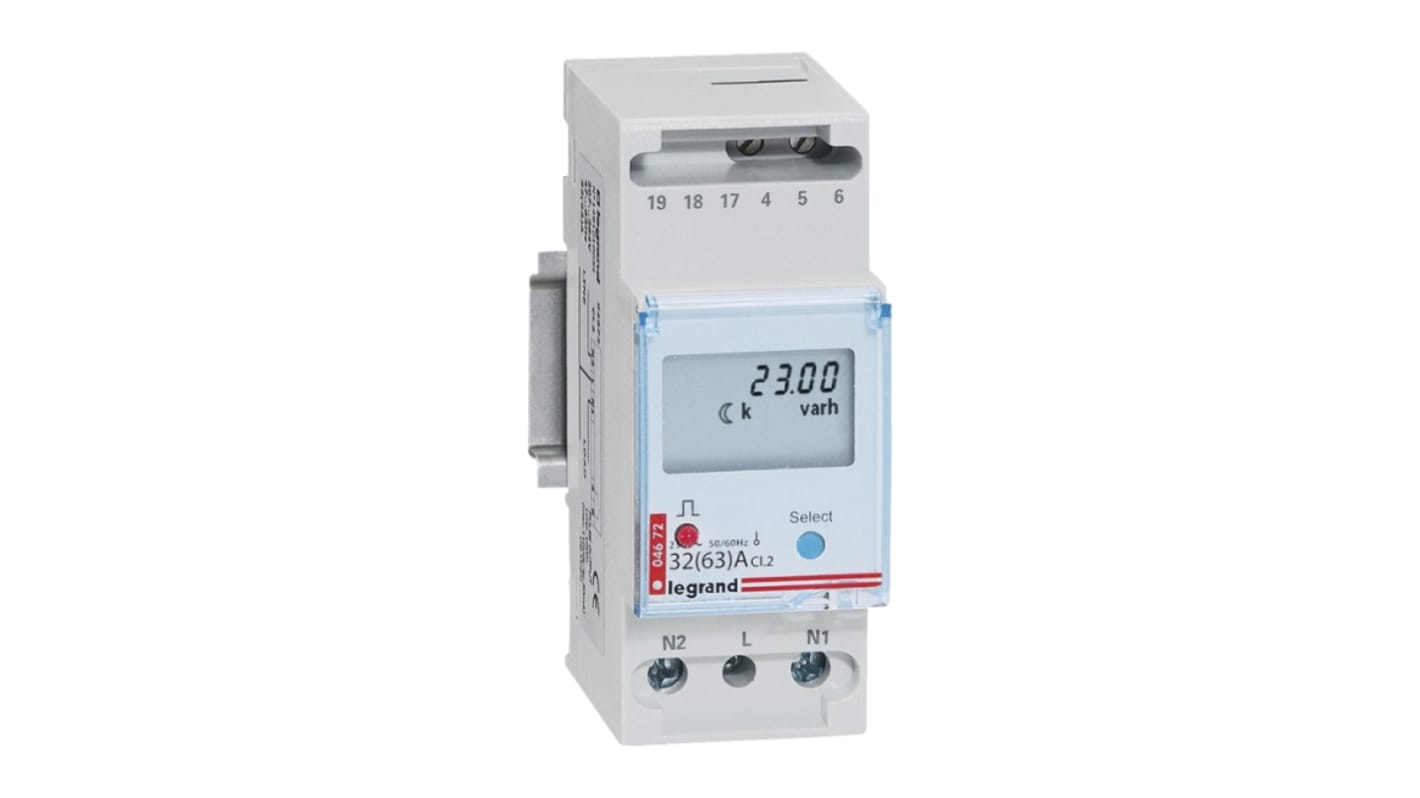 Medidor de energía Legrand serie EMDX3, display LCD, con 7 dígitos, 1 fase