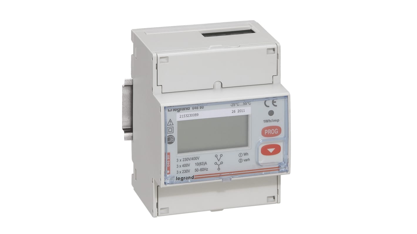 Medidor de energía Legrand serie EMDX3, display LCD, con 8 dígitos, 3 fases