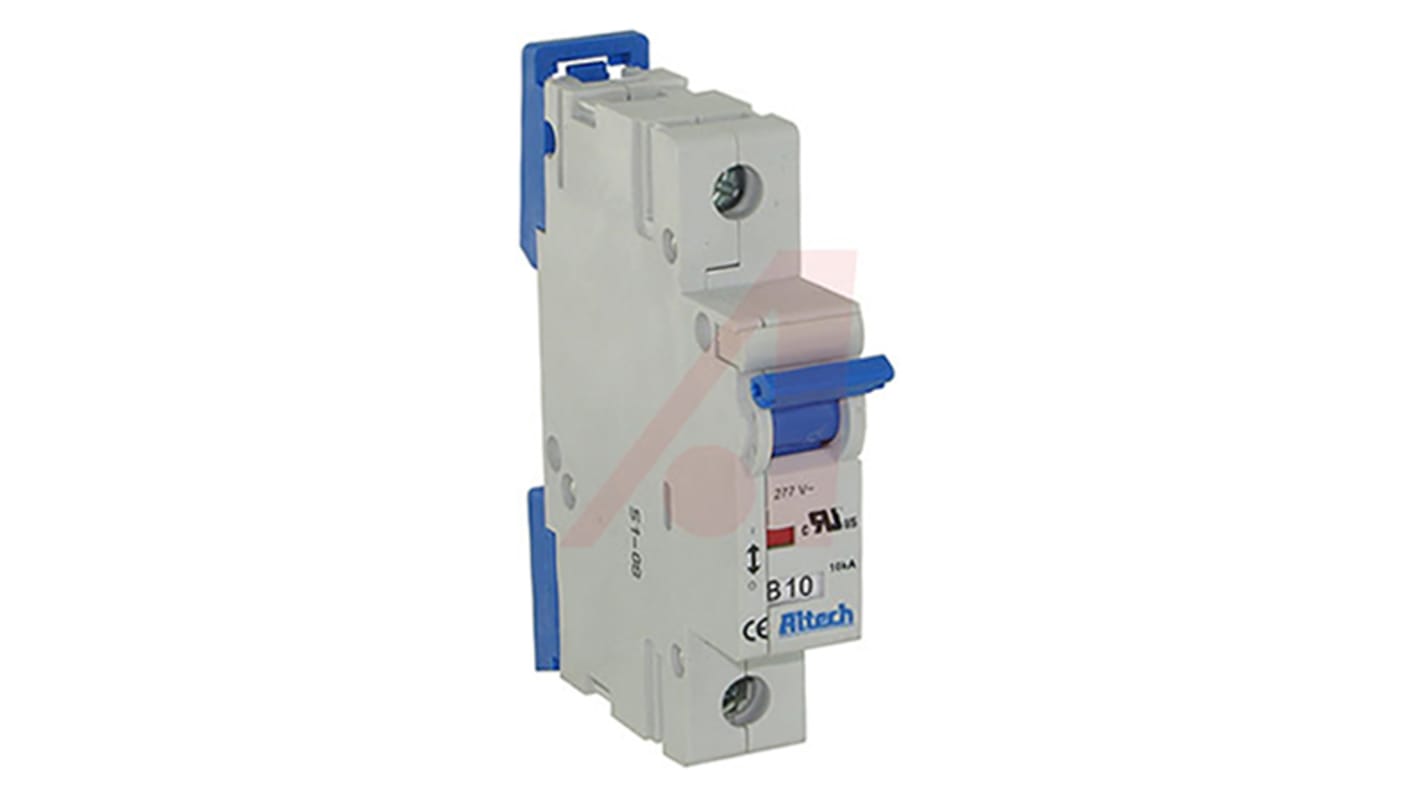 Altech Thermal Magnetic Circuit Breaker - R Single Pole 48 V dc, 277 V ac Voltage Rating DIN Rail Mount, 10A Current