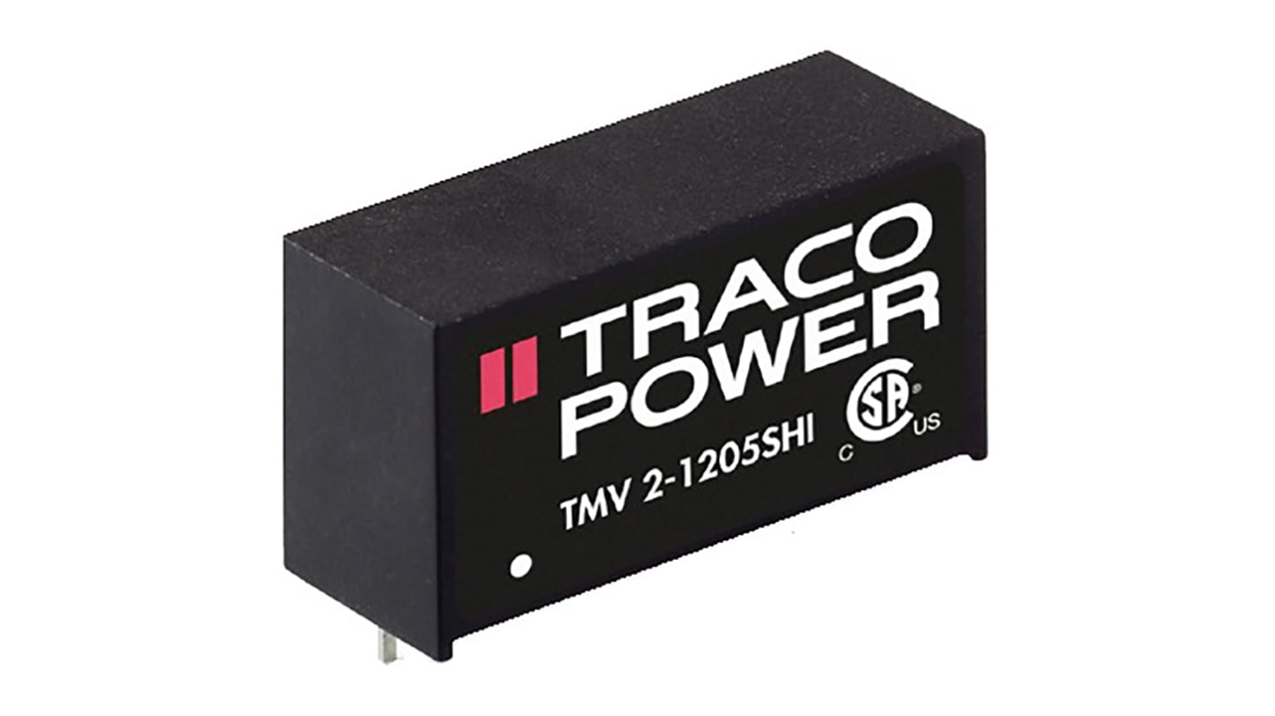 Przetwornica DC-DC, 2W, Uwe 10,8 → 13,2 V DC, Uwy 12V dc, Iwy 168mA, TRACOPOWER