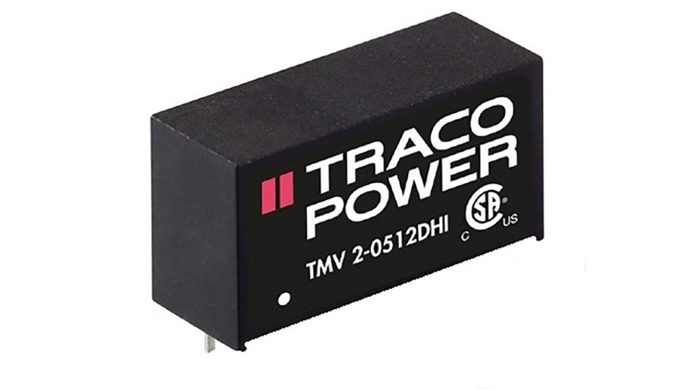 TRACOPOWER TMV 2HI DC/DC-Wandler 2W 12 V dc IN, ±5V dc OUT / ±200mA Durchsteckmontage 5.2kV dc isoliert