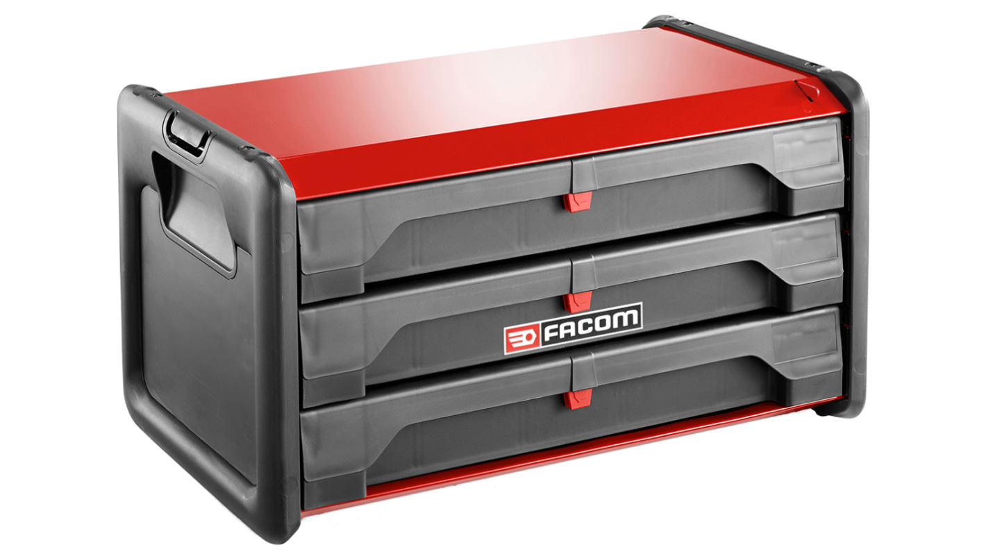 Facom 3 drawer Metal Tool Chest, 270mm x 270mm x 510mm