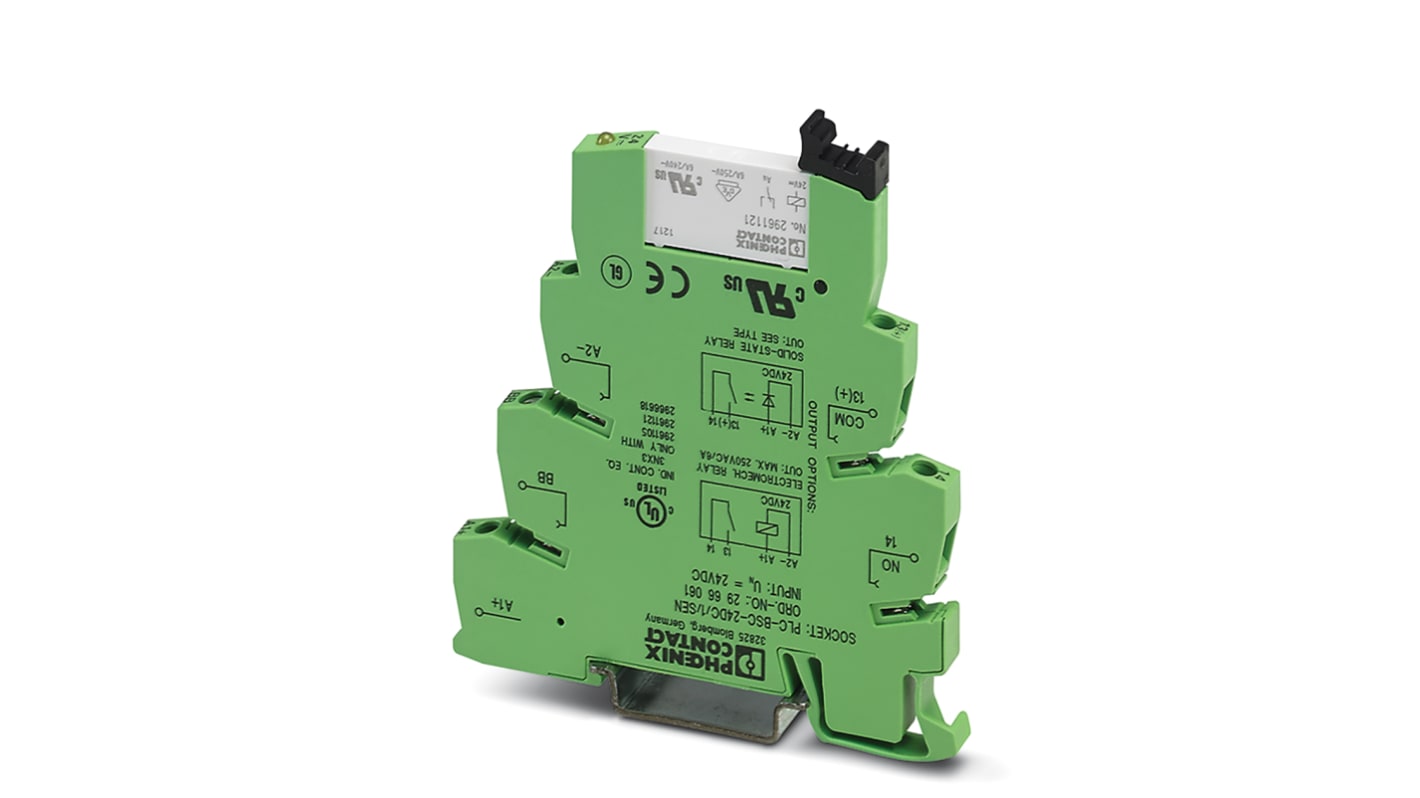 Relé modular Phoenix Contact PLC-RSC- 24DC/1AU/SEN, SPST, 24V dc, para carril DIN