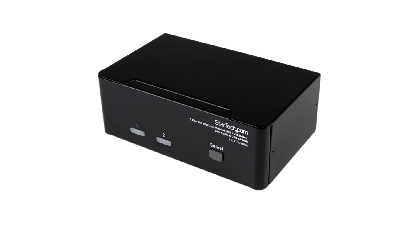 Switch KVM 3,5 mm stereo StarTech.com SV231DDVDUA porte = 2 USB 2 2 DVI, VGA
