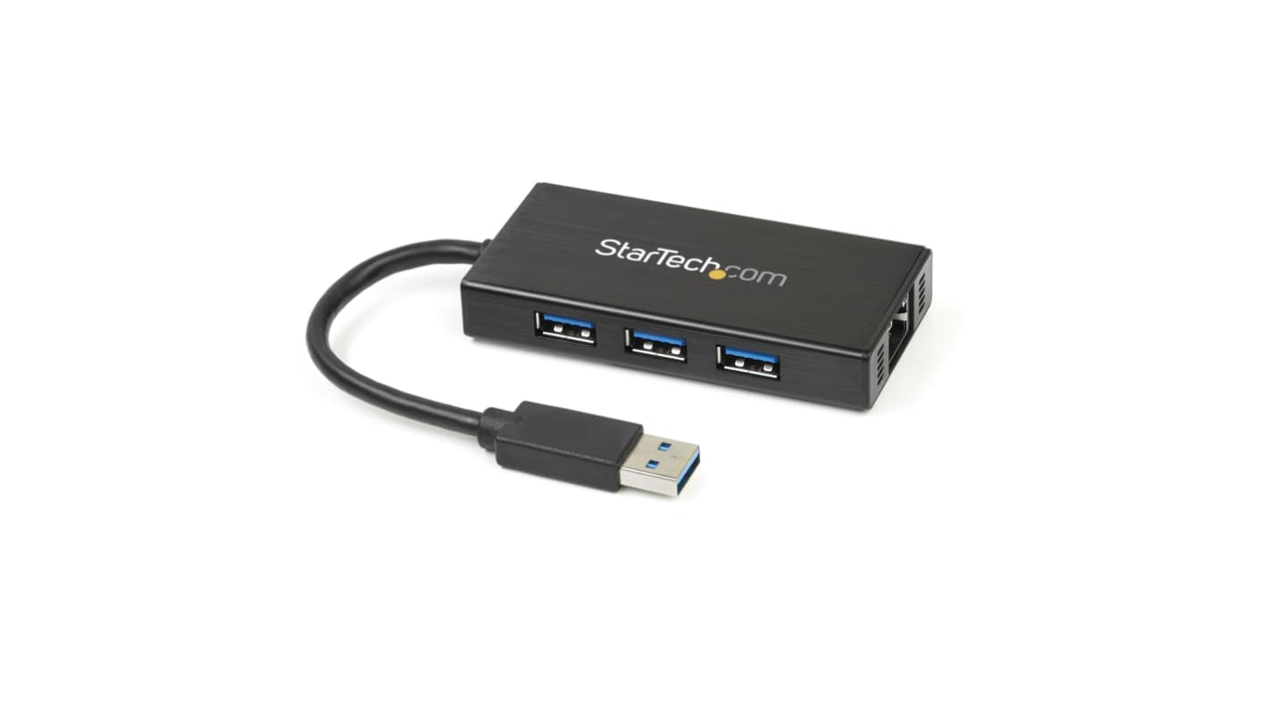 StarTech.com 3 Port USB 3.0 USB A  Hub, AC Adapter Powered, 87 x 43 x 14mm
