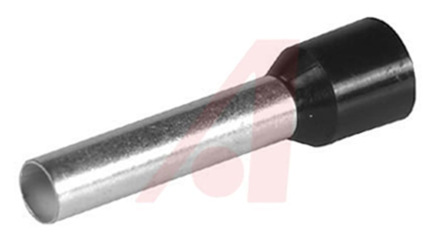 Altech Insulated Crimp Bootlace Ferrule, 18mm Pin Length, 3.9mm Pin Diameter, 6mm² Wire Size, Black