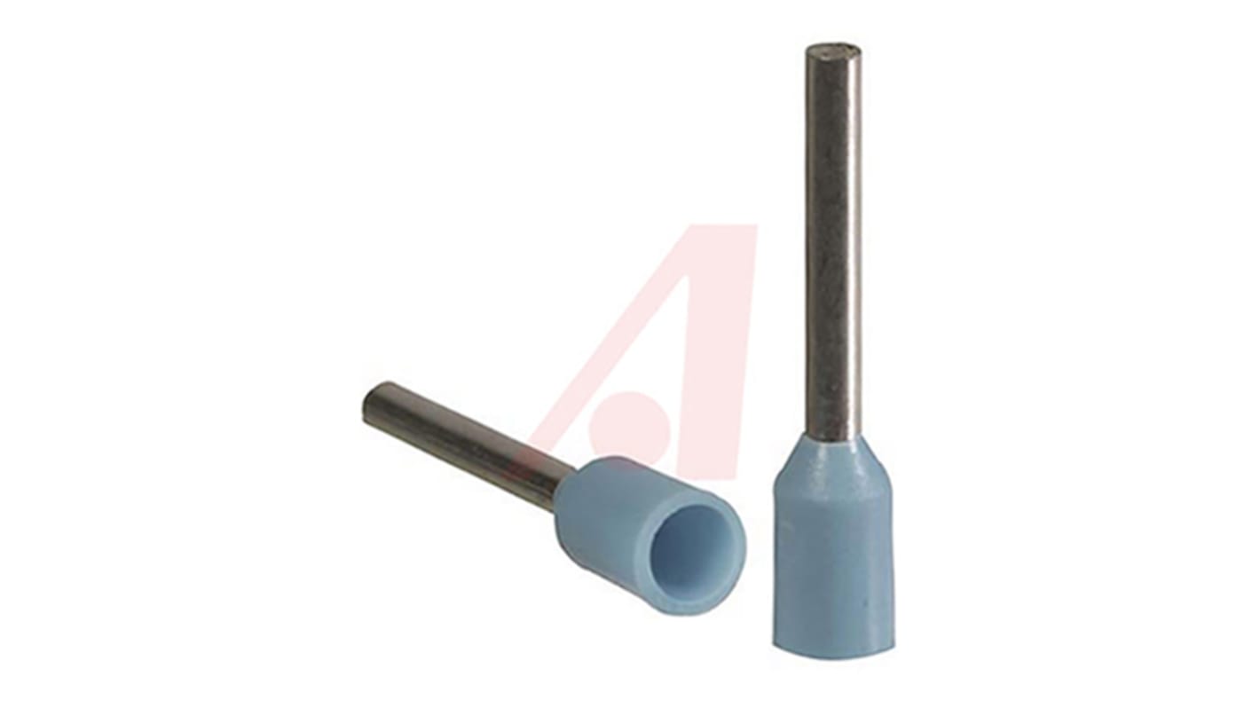 Altech Insulated Crimp Bootlace Ferrule, 8mm Pin Length, 1.2mm Pin Diameter, 0.34mm² Wire Size, Blue