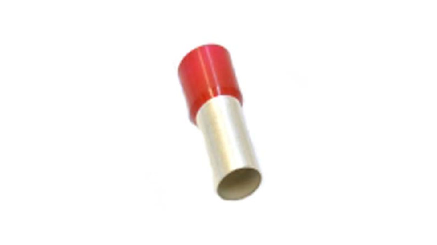 Altech Insulated Crimp Bootlace Ferrule, 25mm Pin Length, 15.4mm Pin Diameter, 95mm² Wire Size, Red