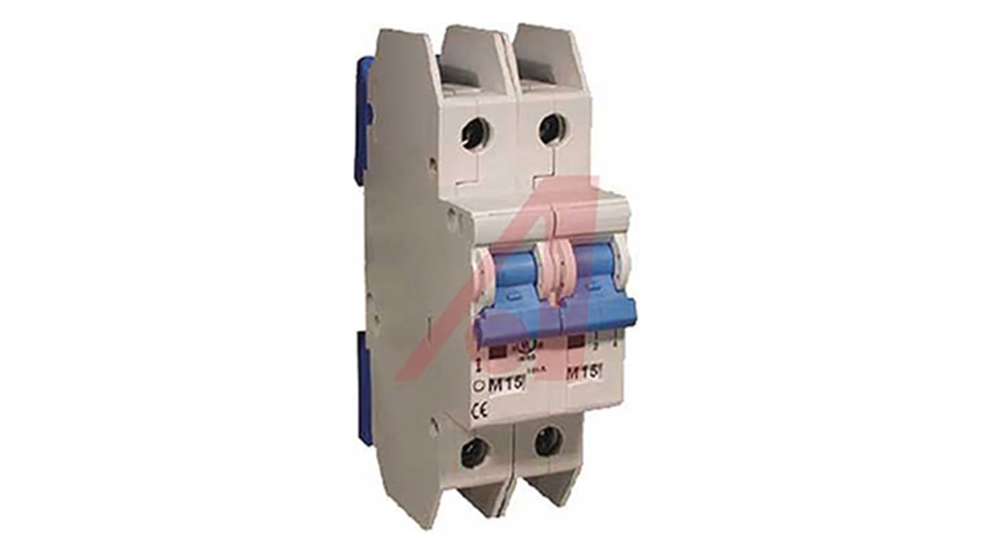 Altech Thermal Circuit Breaker - L 2 Pole 277V Voltage Rating DIN Rail Mount, 4A Current Rating