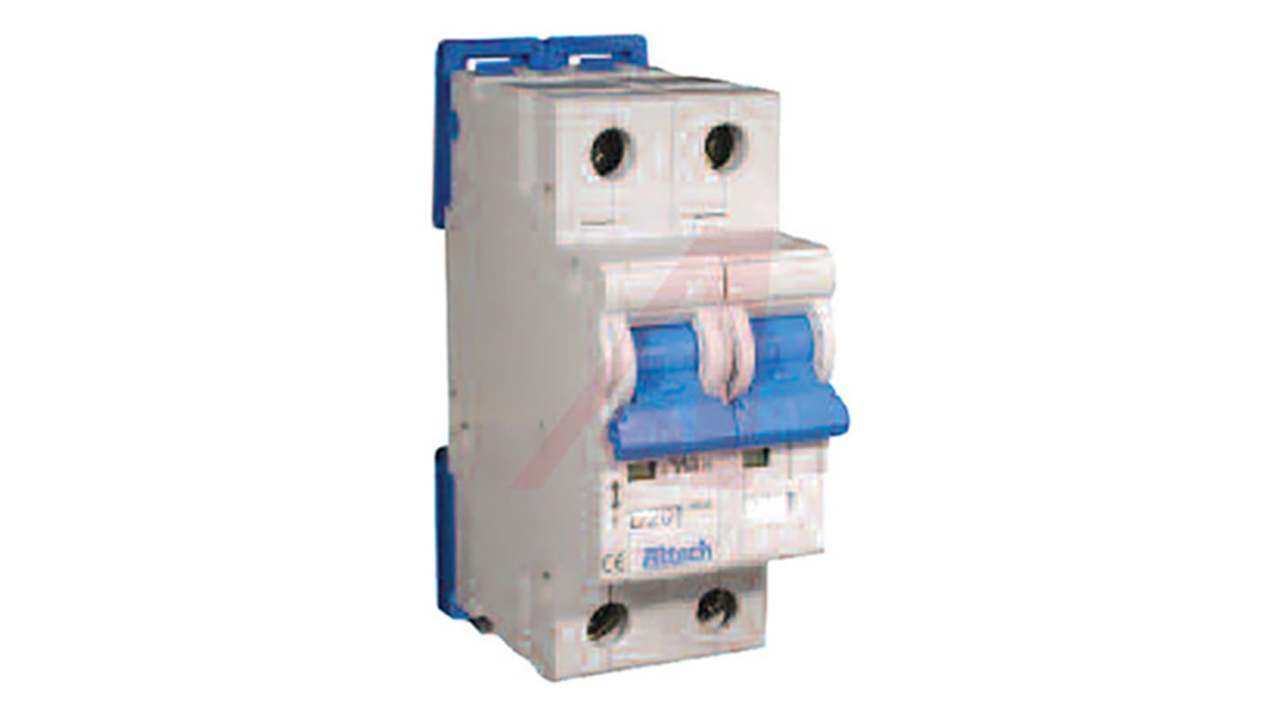 Altech Thermal Magnetic Circuit Breaker - R 2 Pole 480Y/277V Voltage Rating DIN Rail Mount, 20A Current Rating