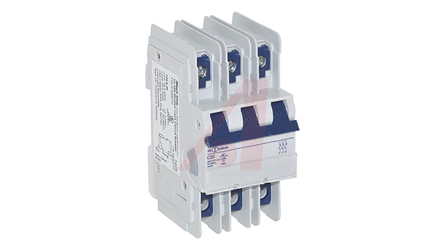 Altech Thermal Circuit Breaker - UL 3 Pole 480Y/277V Voltage Rating DIN Rail Mount, 15A Current Rating