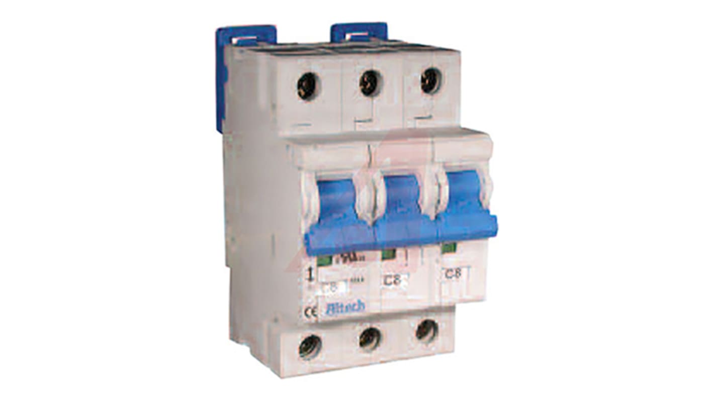 Altech Thermal Magnetic Circuit Breaker - R 3 Pole 480Y/277V Voltage Rating DIN Rail Mount, 3A Current Rating