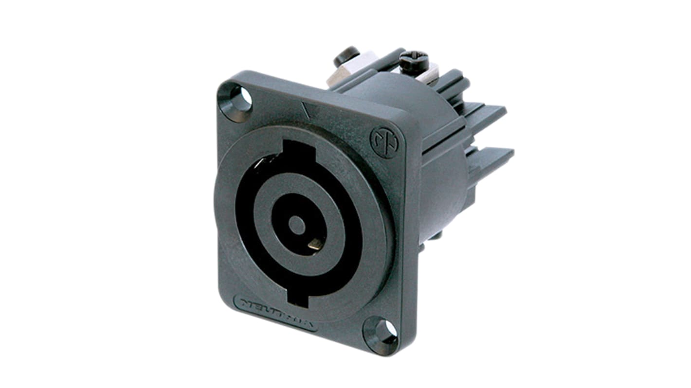 Neutrik Mains Connector, 32A Black, Panel Mount Polyamide Screw, 250 V