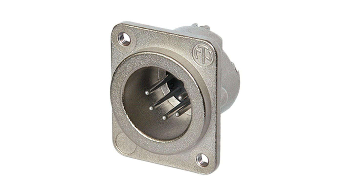 Neutrik 五芯卡侬头公插, 底盘安装, <50 V, 7.5A, 直向