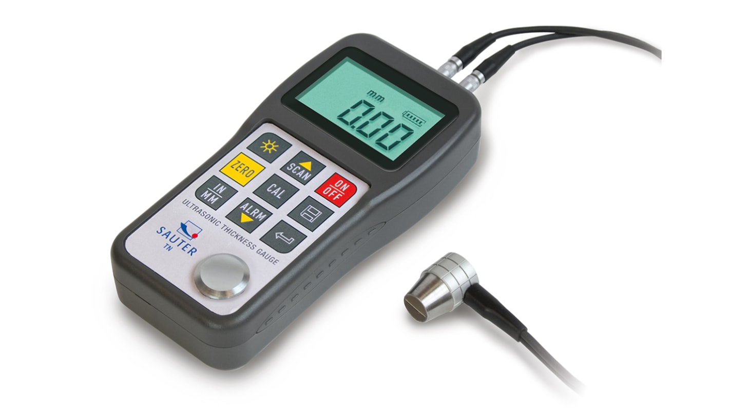 Sauter TN 80-0.1 US Thickness Meter, 0.75mm - 80mm, 0.01 Accuracy, 0.1 mm Resolution, LCD Display