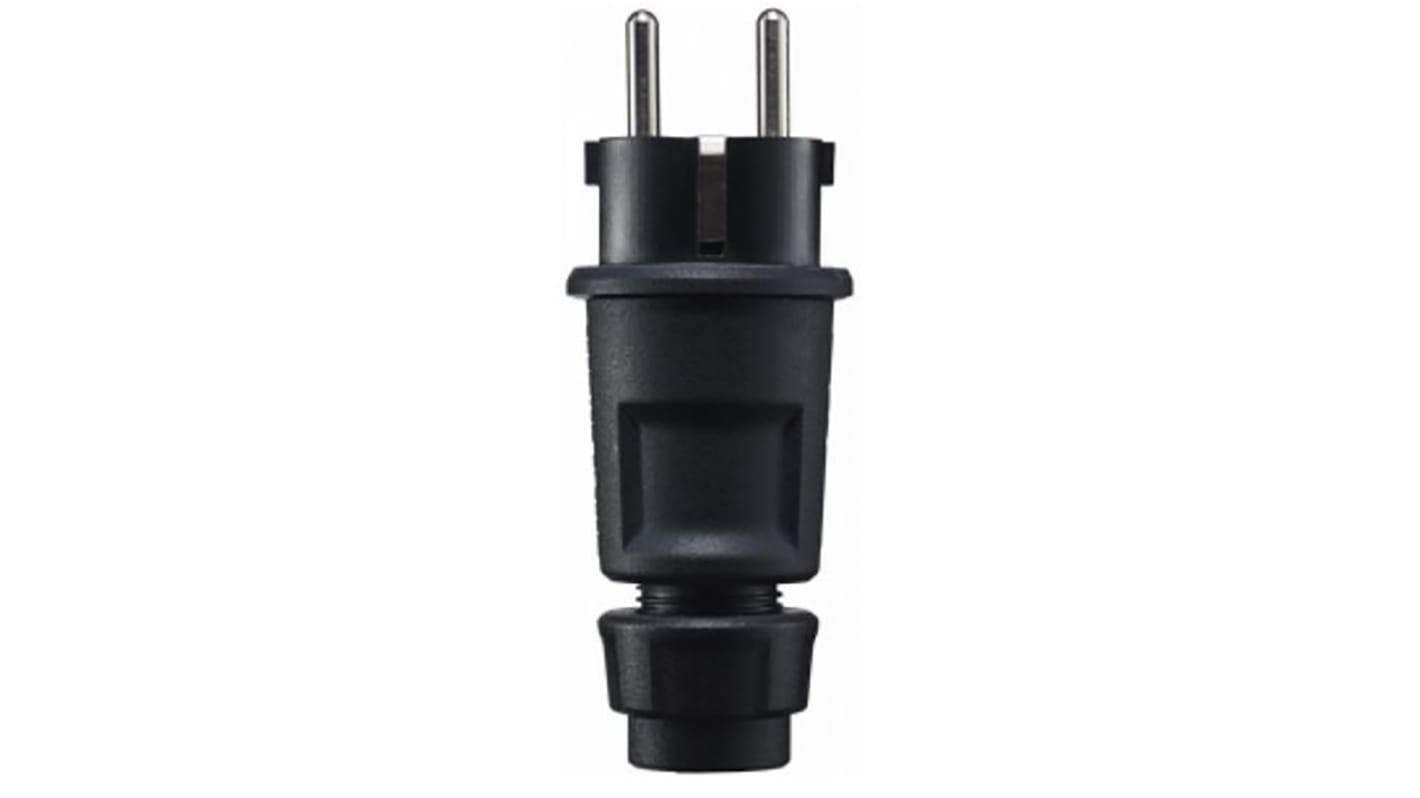 ABL Sursum German Mains Plug, 16A Black, Plug-In Thermoplastic Screw, 250 V