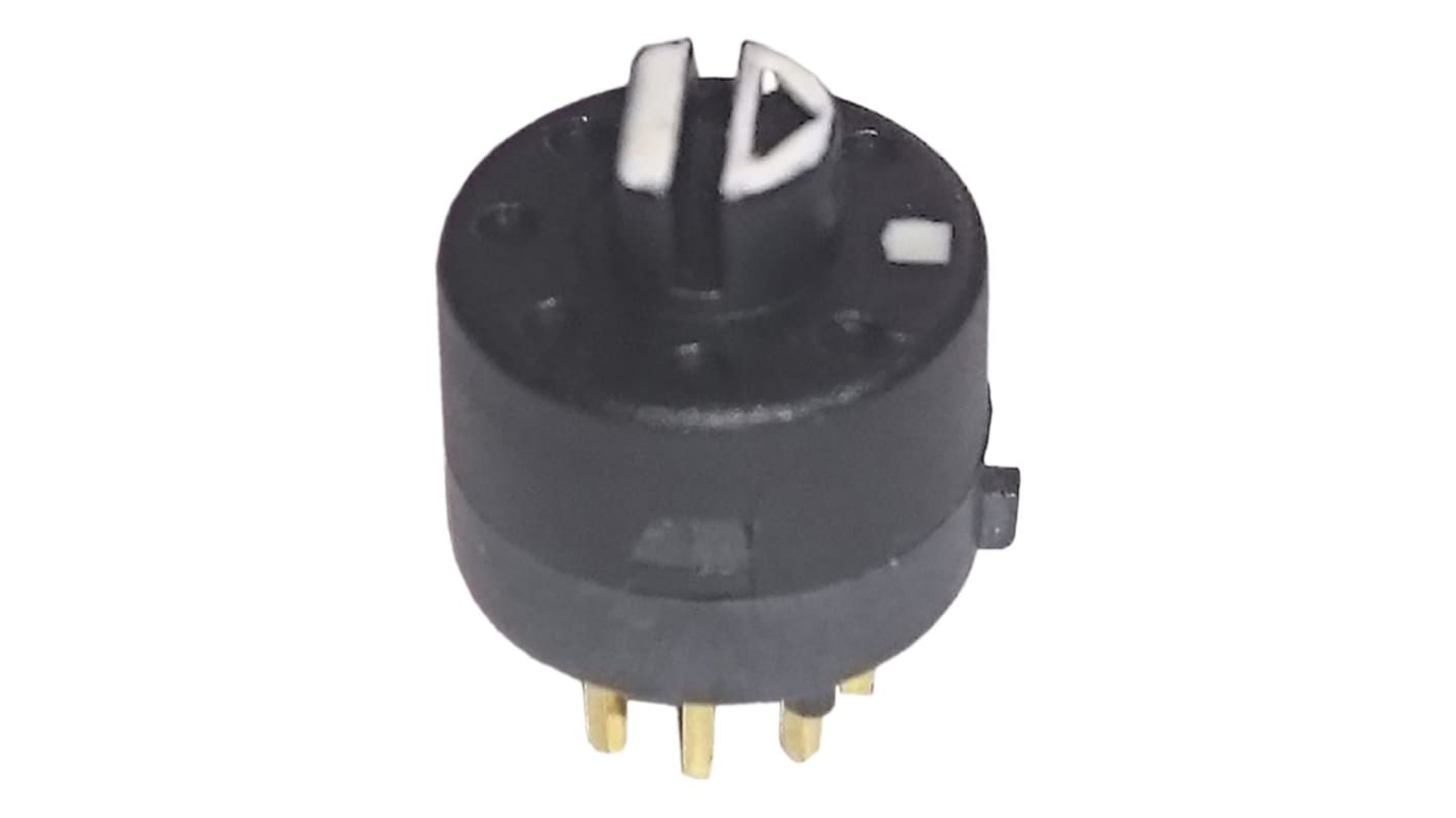 Lorlin, 3 Position Rotary Switch, 500 mA, PCB Pin