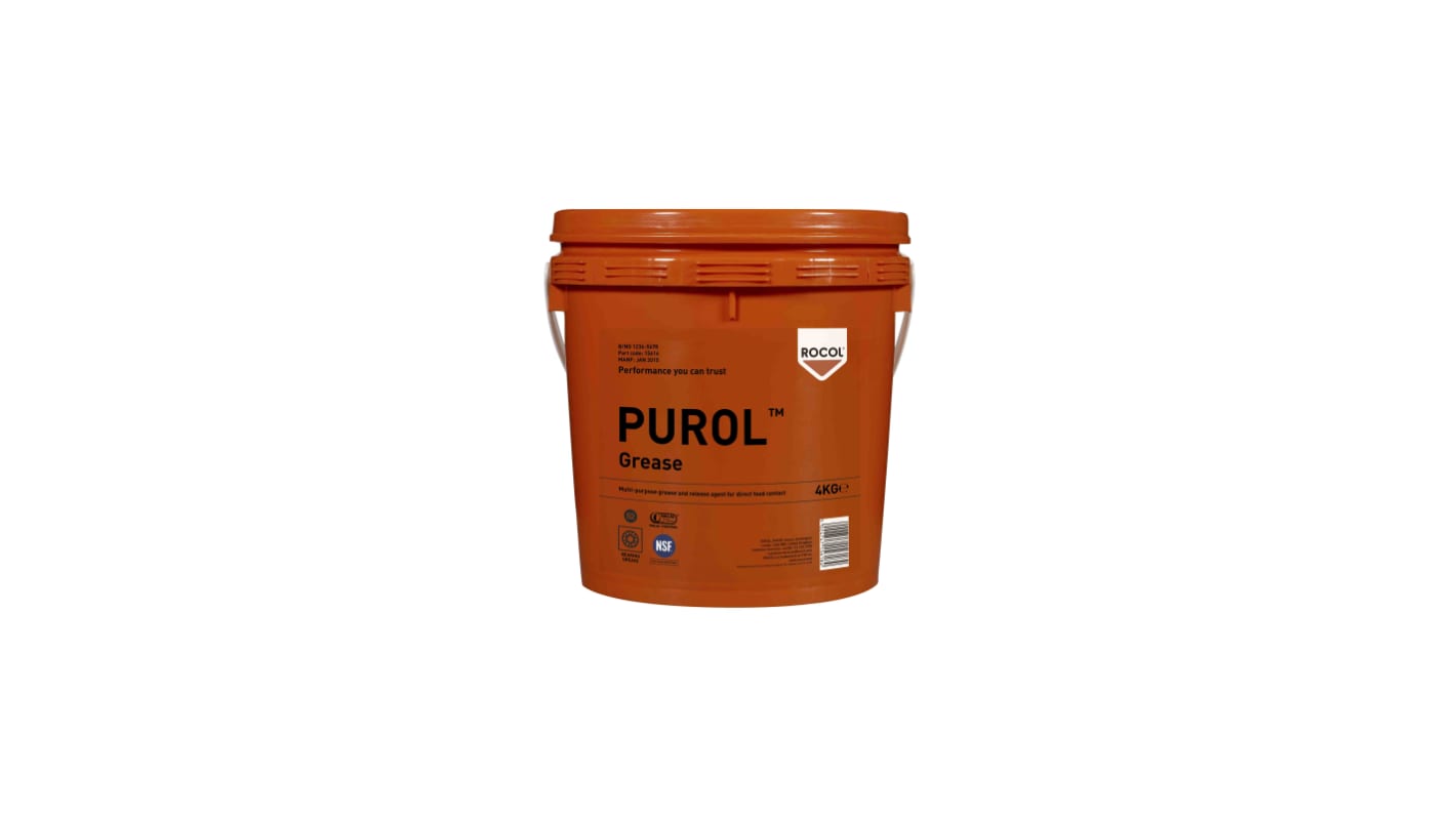 Rocol 4 kg Purol Grease Oil and for Clean Environments, Food Industry, Pharmaceutical Use