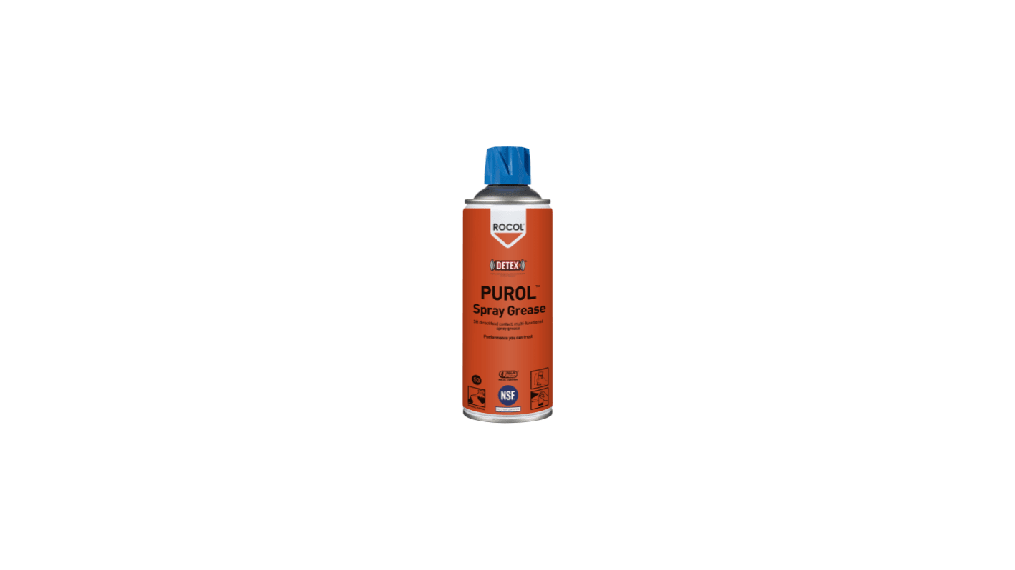 Huile Rocol Purol Spray Grease Aérosol, 400 ml, Environnements propres, industrie alimentaire, industrie pharmaceutique