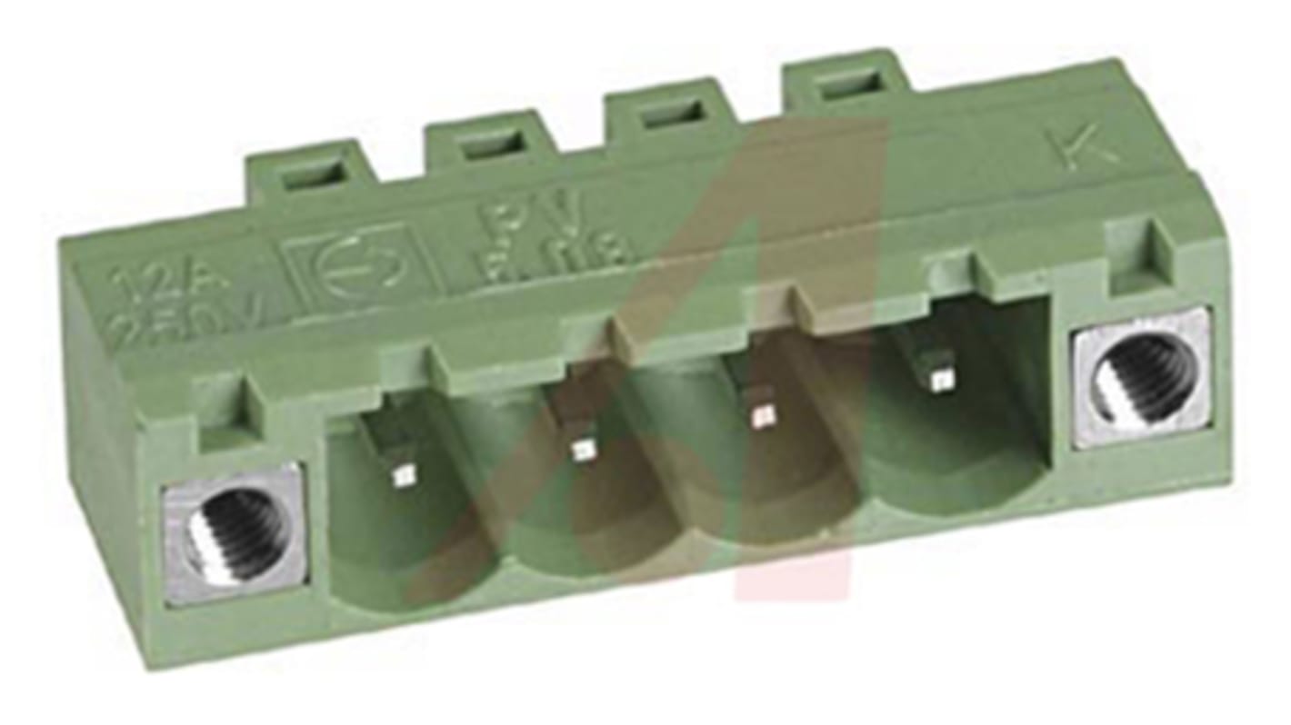 Altech PCB Terminal Block, 4-Way, 12 (UL) A, 16 (IEC) A, Solder Termination