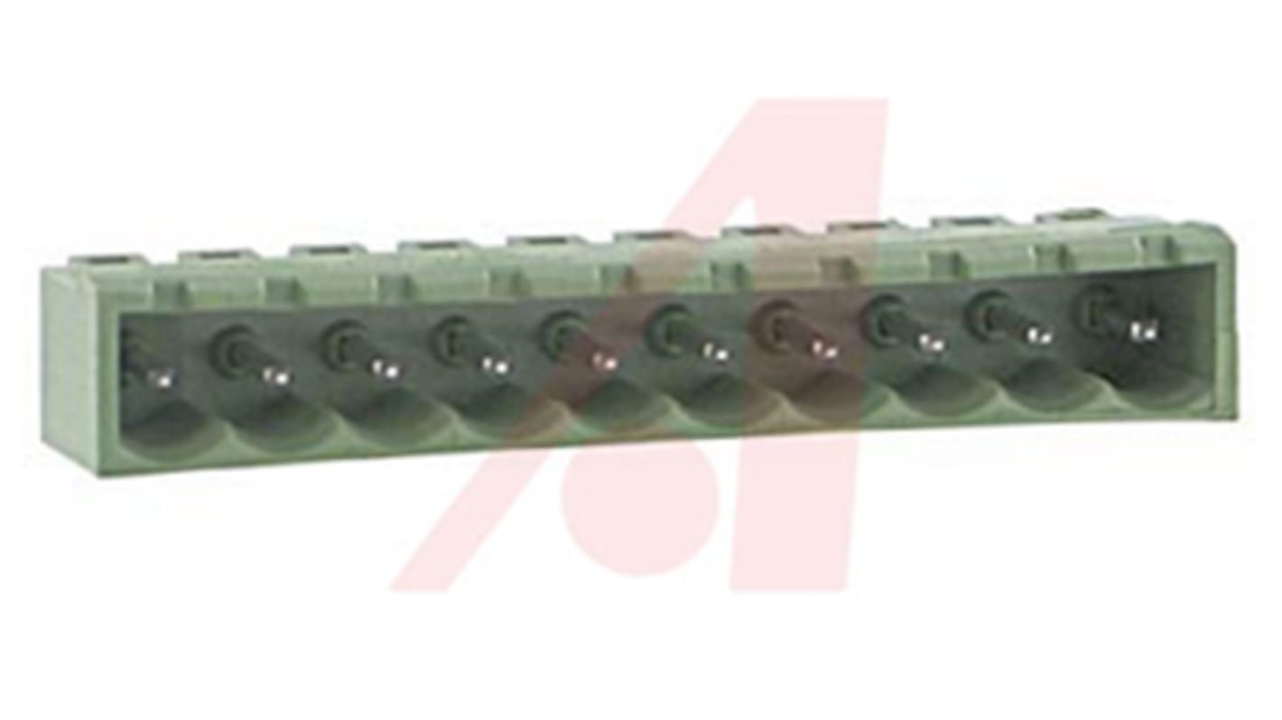 Altech Straight Through Hole Pluggable Terminal Block, 10 Contact(s), 5.0mm Pitch, 1 Row(s), Shrouded