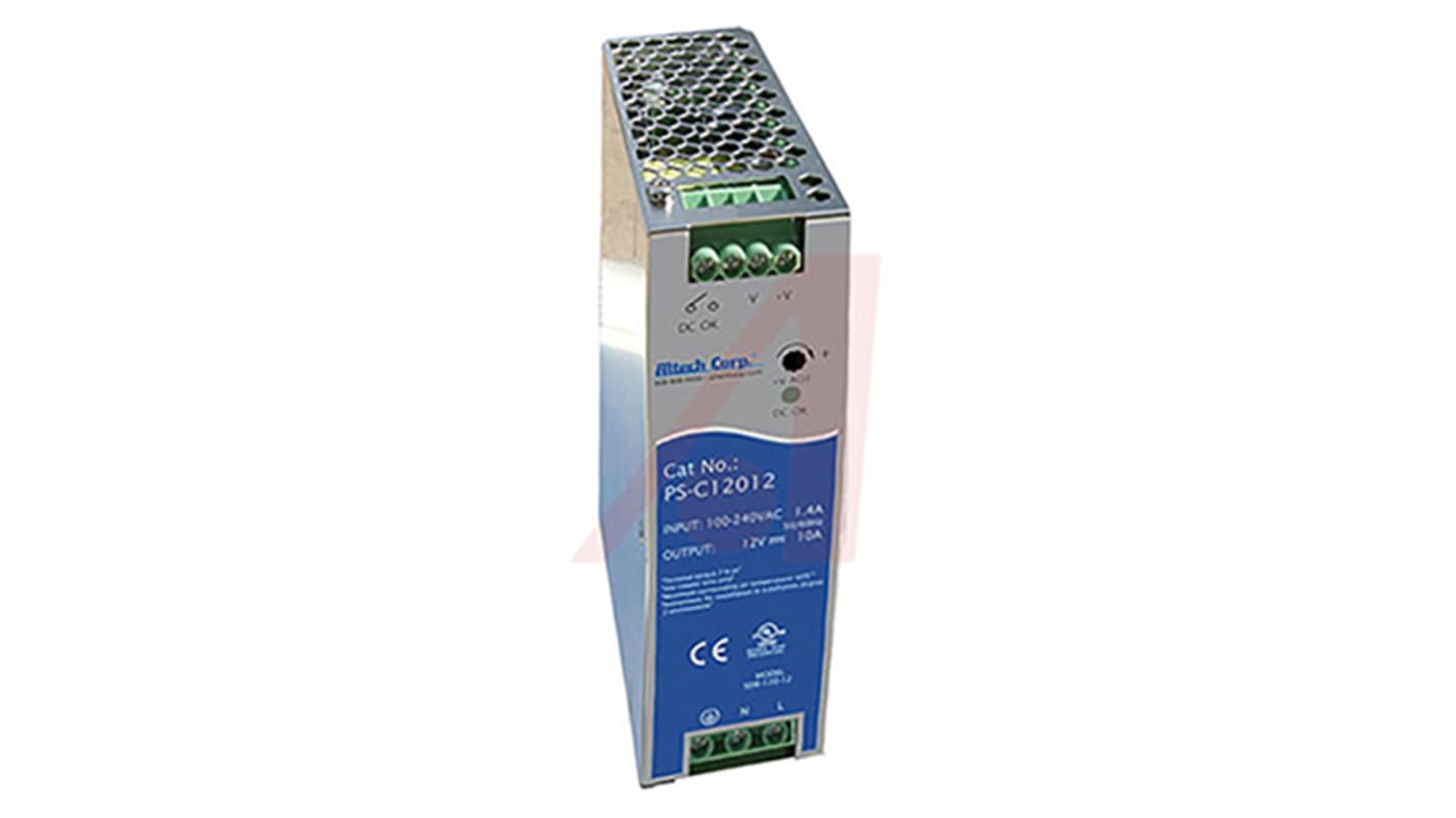 Altech PS-C120 Switch Mode DIN Rail Power Supply, 88 → 264V ac ac, dc Input, 48V dc dc Output, 2.5A Output, 120W