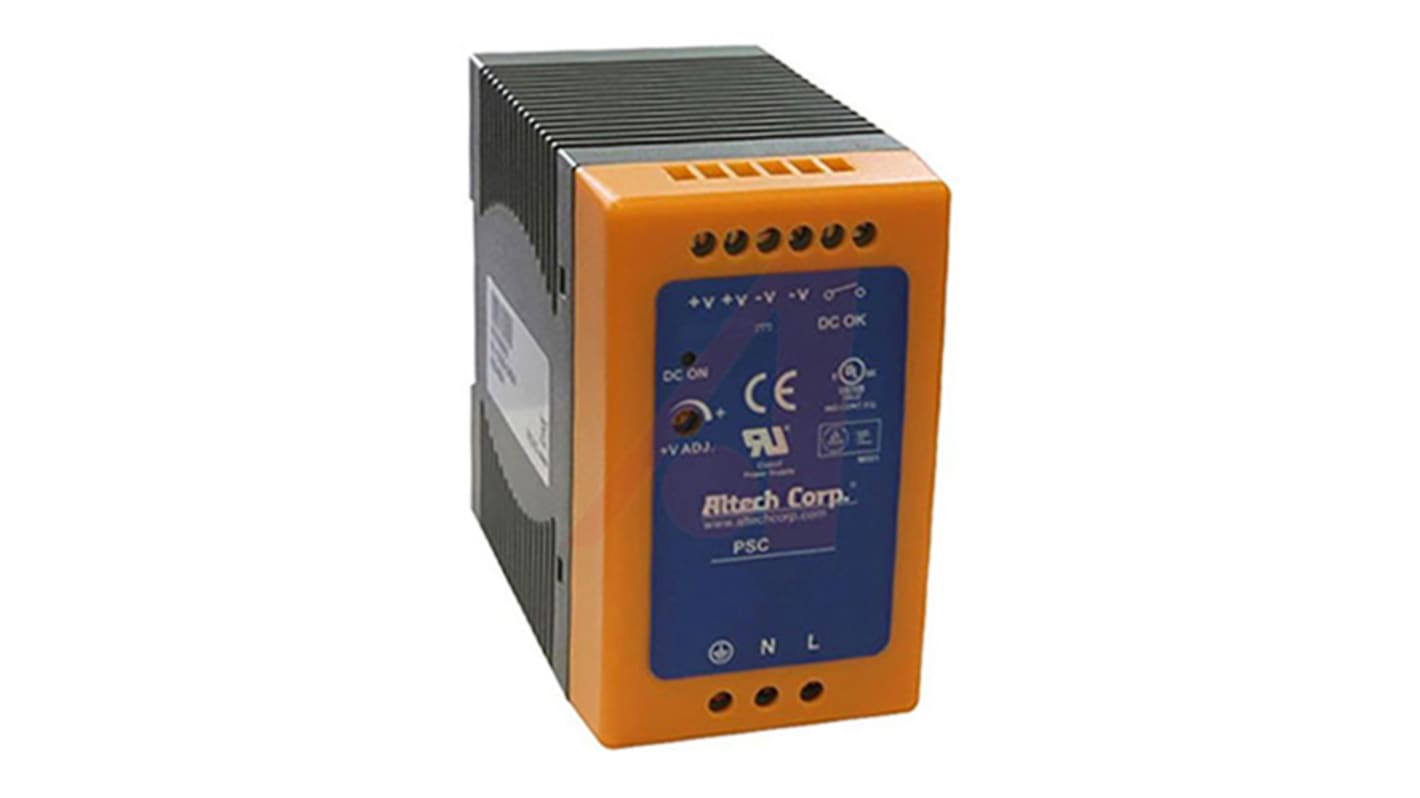 Altech PSC-96 Switch Mode DIN Rail Power Supply, 88 → 264V ac ac, dc Input, 12V dc dc Output, 7.5A Output, 90W