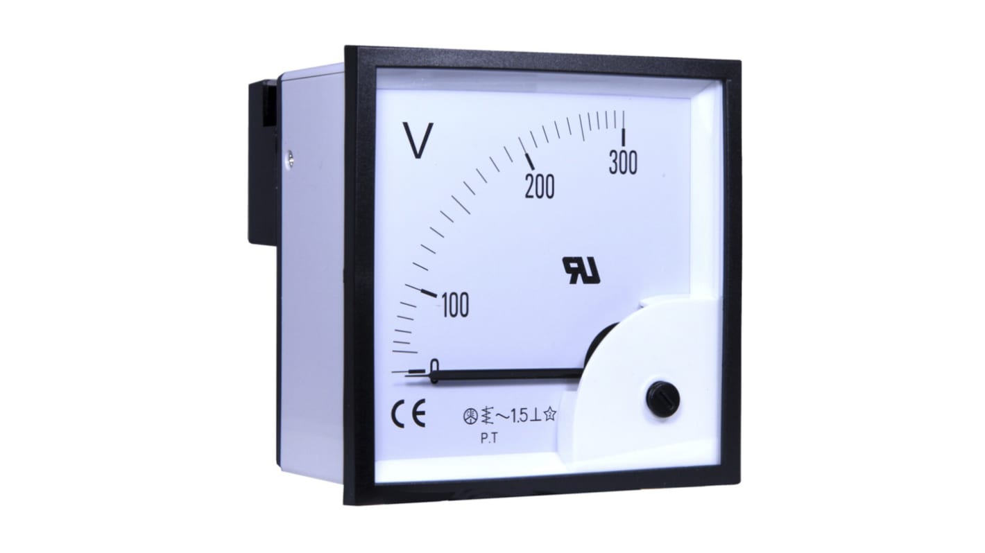 RS PRO Analogue Voltmeter AC ±1.5 %, 92 x 92 mm