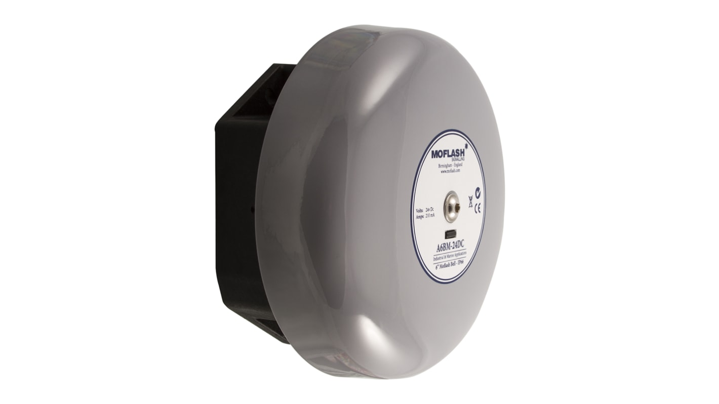 Moflash A6BM Series Surface Mount Siren, 24 V dc, 106dB at 1 m, IP66, DC, Single-Tone