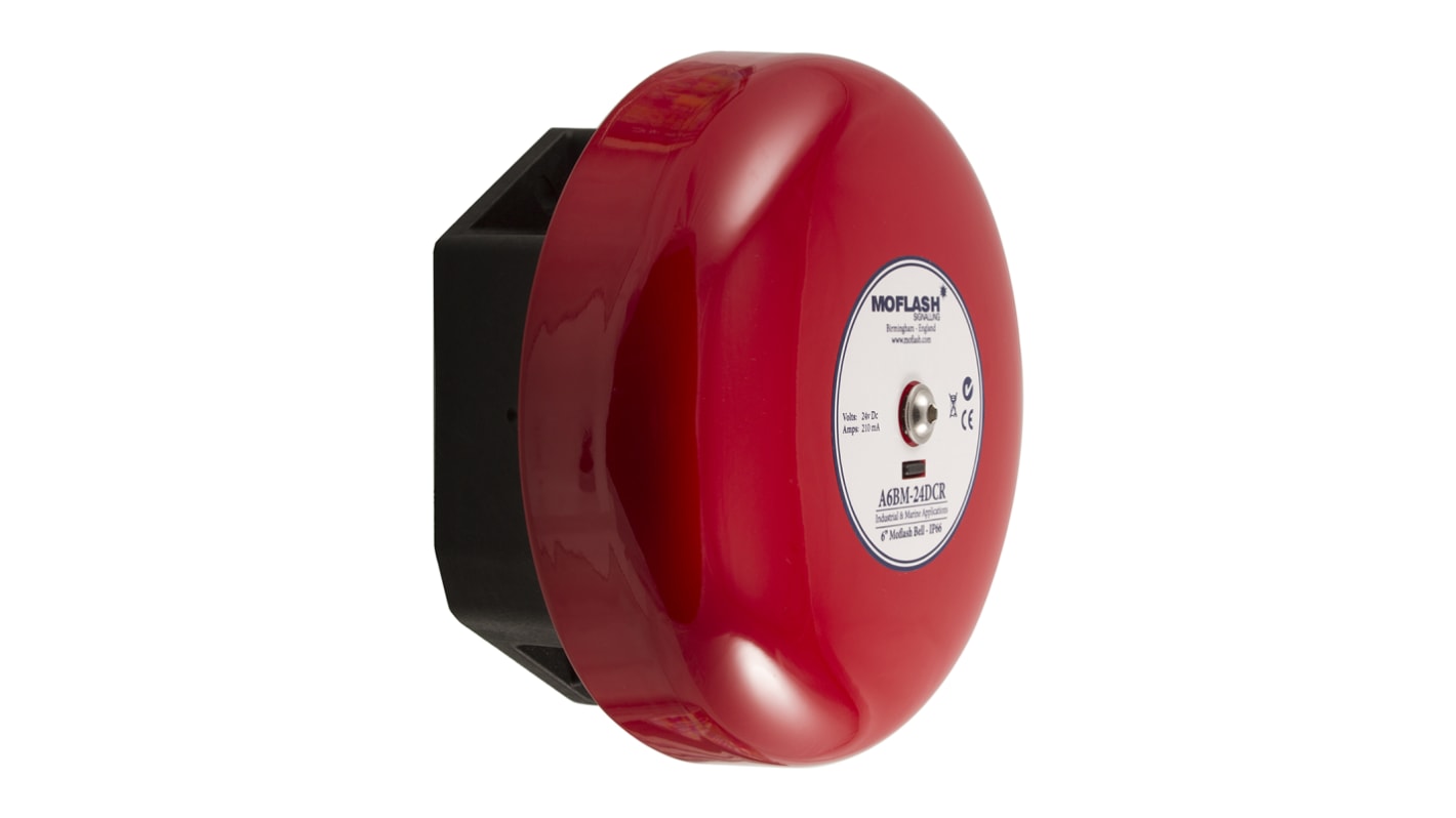 Moflash 警报器, 24V 直流电源, 红色外壳, 单音调, 1米外108dB, IP66, A8BM系列