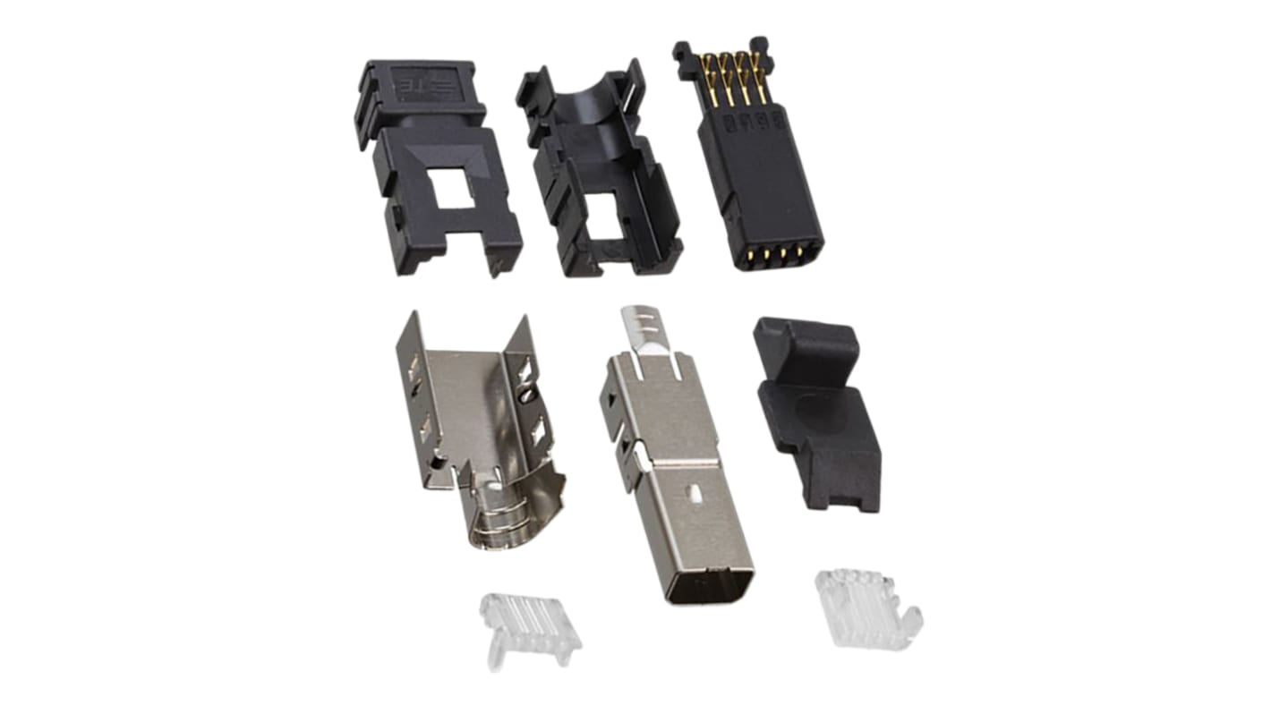 TE Connectivity Cable Mount Mini I/O Connector Plug, 8 Way, Shielded