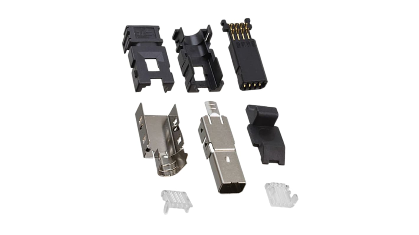 TE Connectivity Mini-E/A-Steckverbinder, Type I, Stecker, Kabelmontage, Gerade