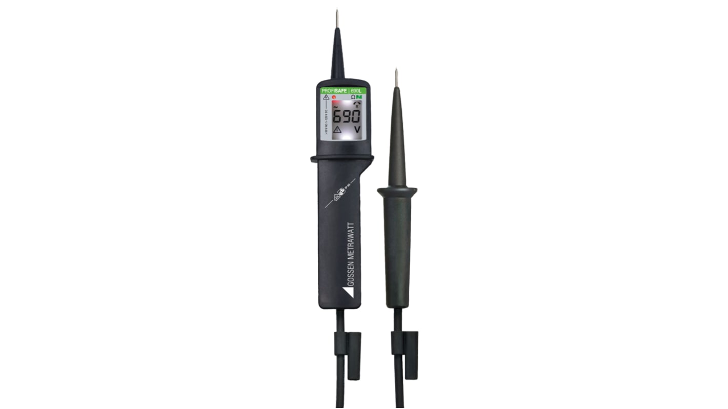 Gossen Metrawatt PROFISAFE 690L, LCD Voltage tester, 690V ac/dc, Continuity Check, Battery Powered, CAT III 690V