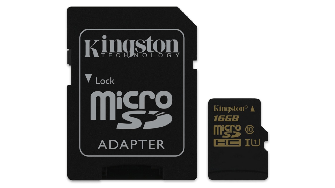 Kingston 16GB MicroSDHC Micro SD Card, Class 10, UHS-1 U1