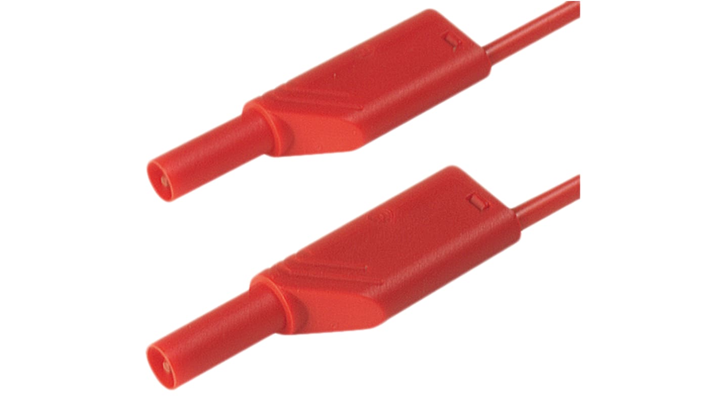 Hirschmann Test & Measurement, 16A, 1000V ac/dc, Red, 500mm Lead Length
