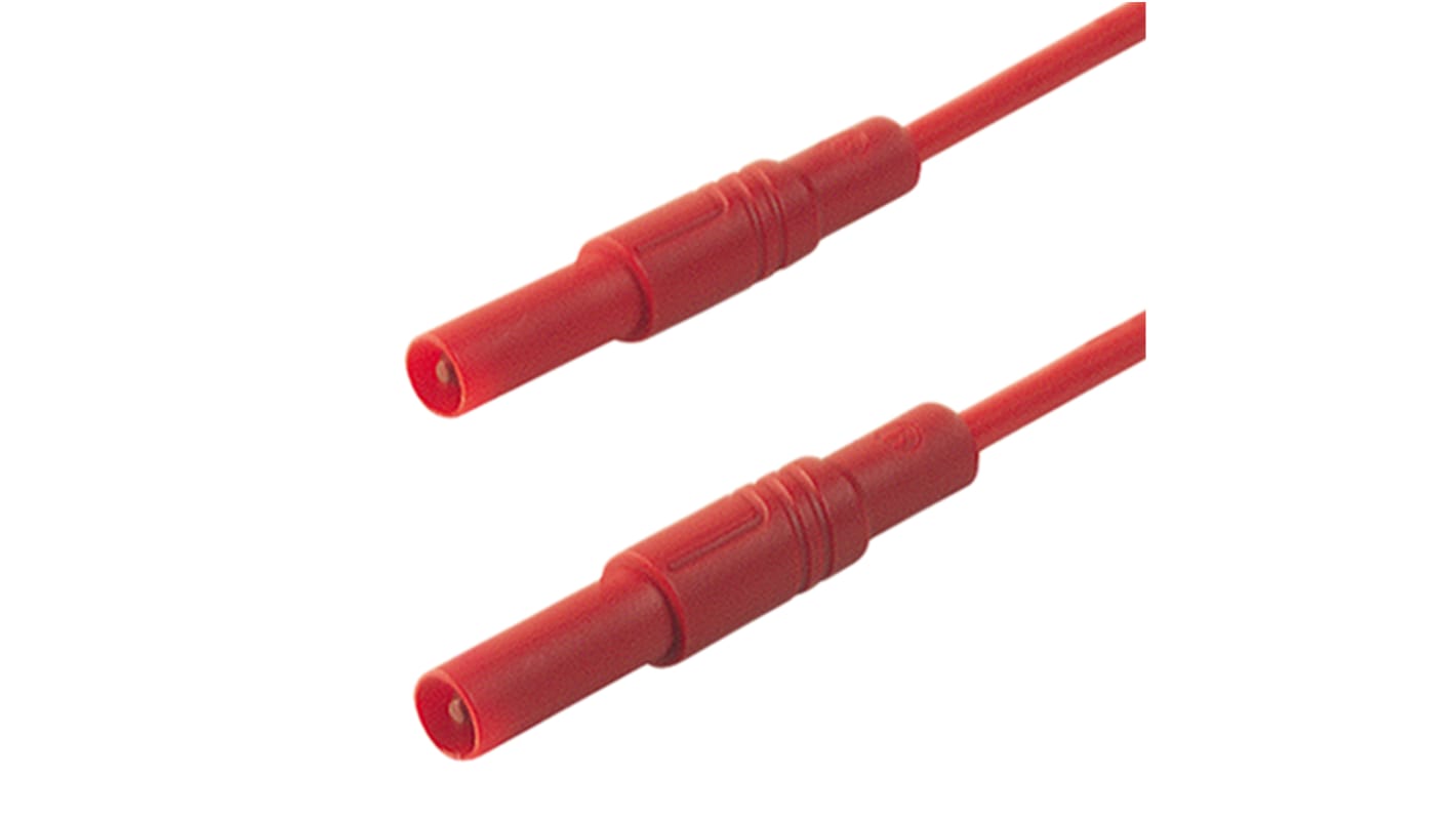 Hirschmann Test & Measurement, 16A, 1000V ac/dc, Red, 500mm Lead Length