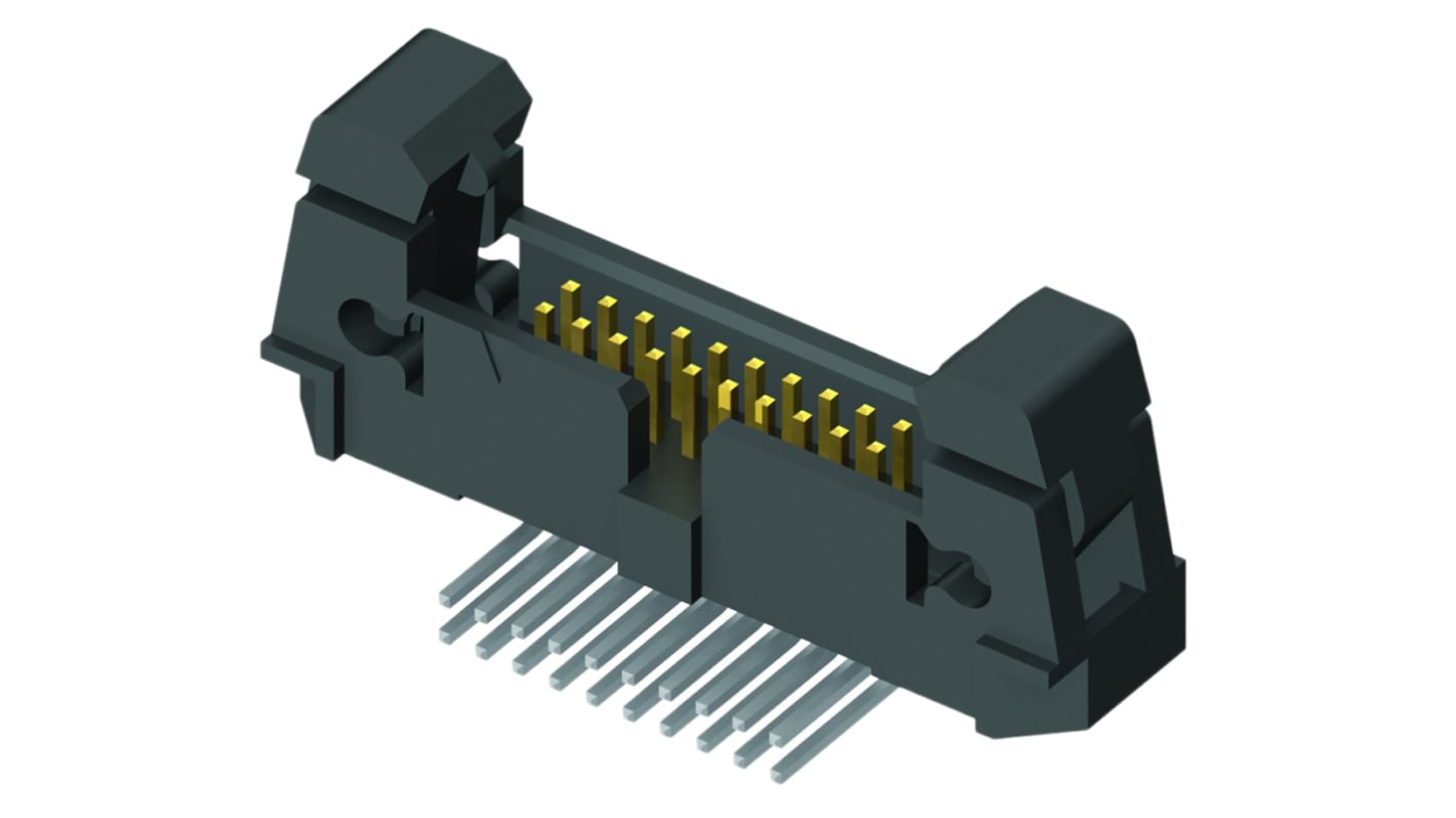 Samtec EHF Series Right Angle Through Hole PCB Header, 20 Contact(s), 1.27mm Pitch, 2 Row(s), Shrouded