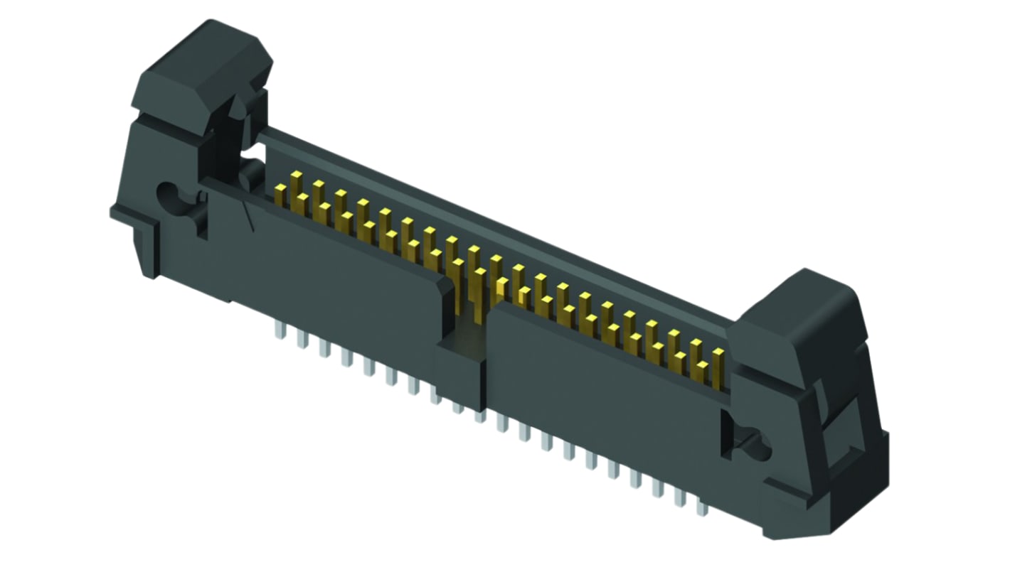 Samtec EHF Series Straight Through Hole PCB Header, 10 Contact(s), 1.27mm Pitch, 2 Row(s), Shrouded