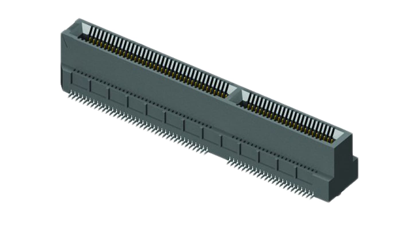 Samtec MEC6-DV Series Vertical Female Edge Connector, Surface Mount, 100-Contacts, 0.635mm Pitch, 2-Row, Solder