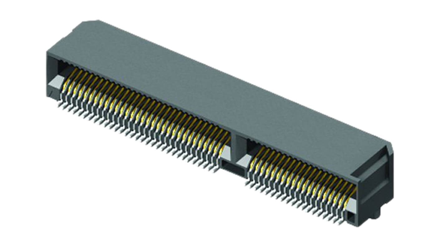 Samtec MEC6-RA Series Right Angle Female Edge Connector, Surface Mount, 80-Contacts, 0.635mm Pitch, 2-Row, Solder