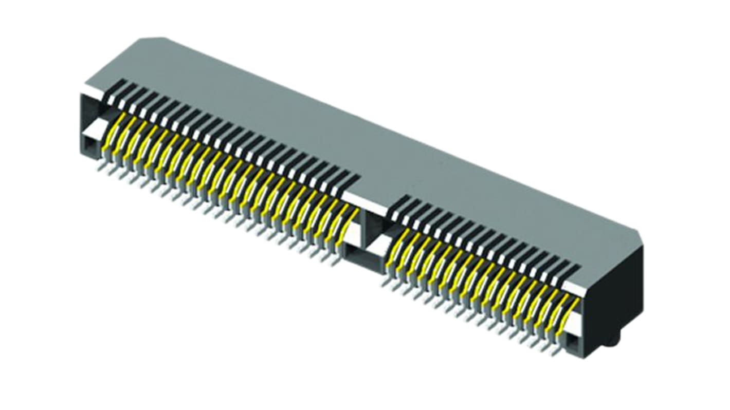 Conector de borde Samtec MEC8-RA, paso 0.8mm, 80 contactos, 2 filas, Ángulo de 90° , Montaje de Borde, Hembra, 2A