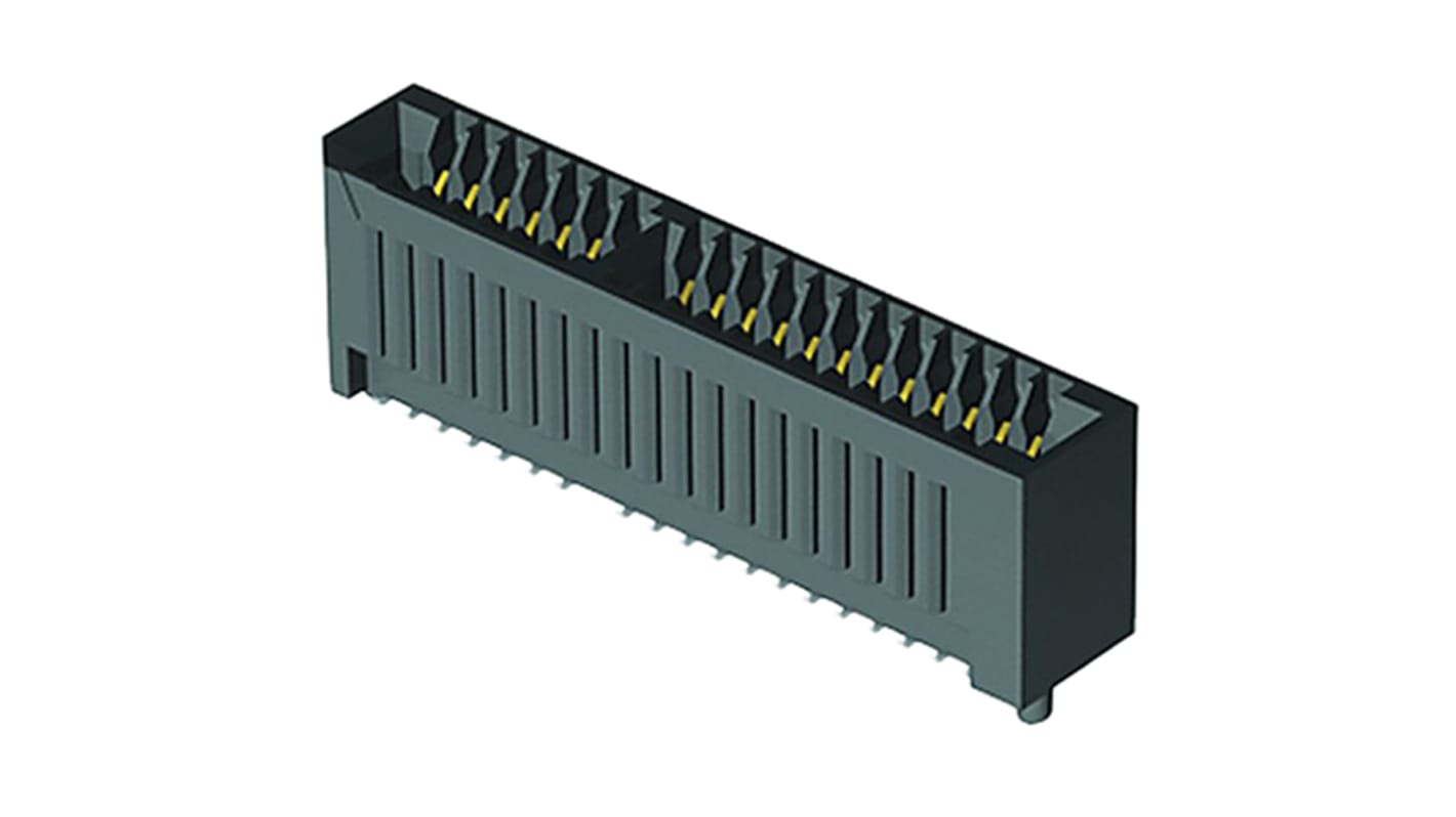 Samtec MECF Series Female Edge Connector, Surface Mount, 16-Contacts, 1.27mm Pitch, 2-Row, Solder Termination