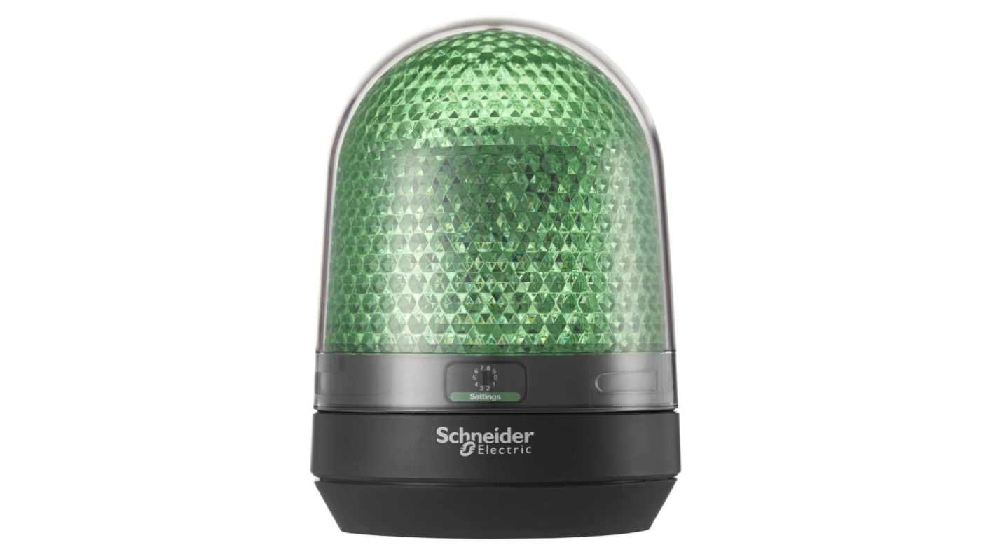 Schneider Electric Harmony XVR Series Green Multiple Effect Beacon, 12 V dc, 24 V dc, Base Mount, LED Bulb, IP23, IP65