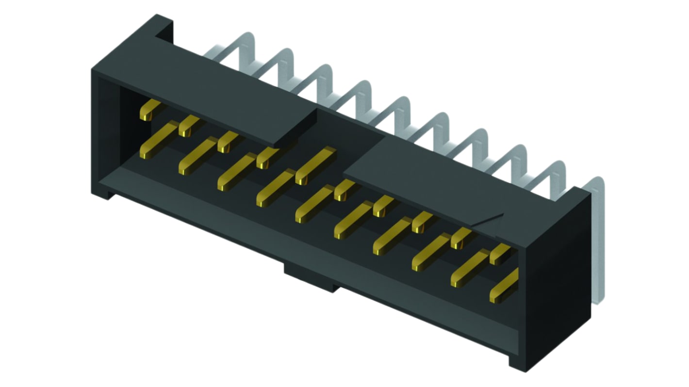 Samtec STMM Series Right Angle Through Hole PCB Header, 16 Contact(s), 2.0mm Pitch, 2 Row(s), Shrouded