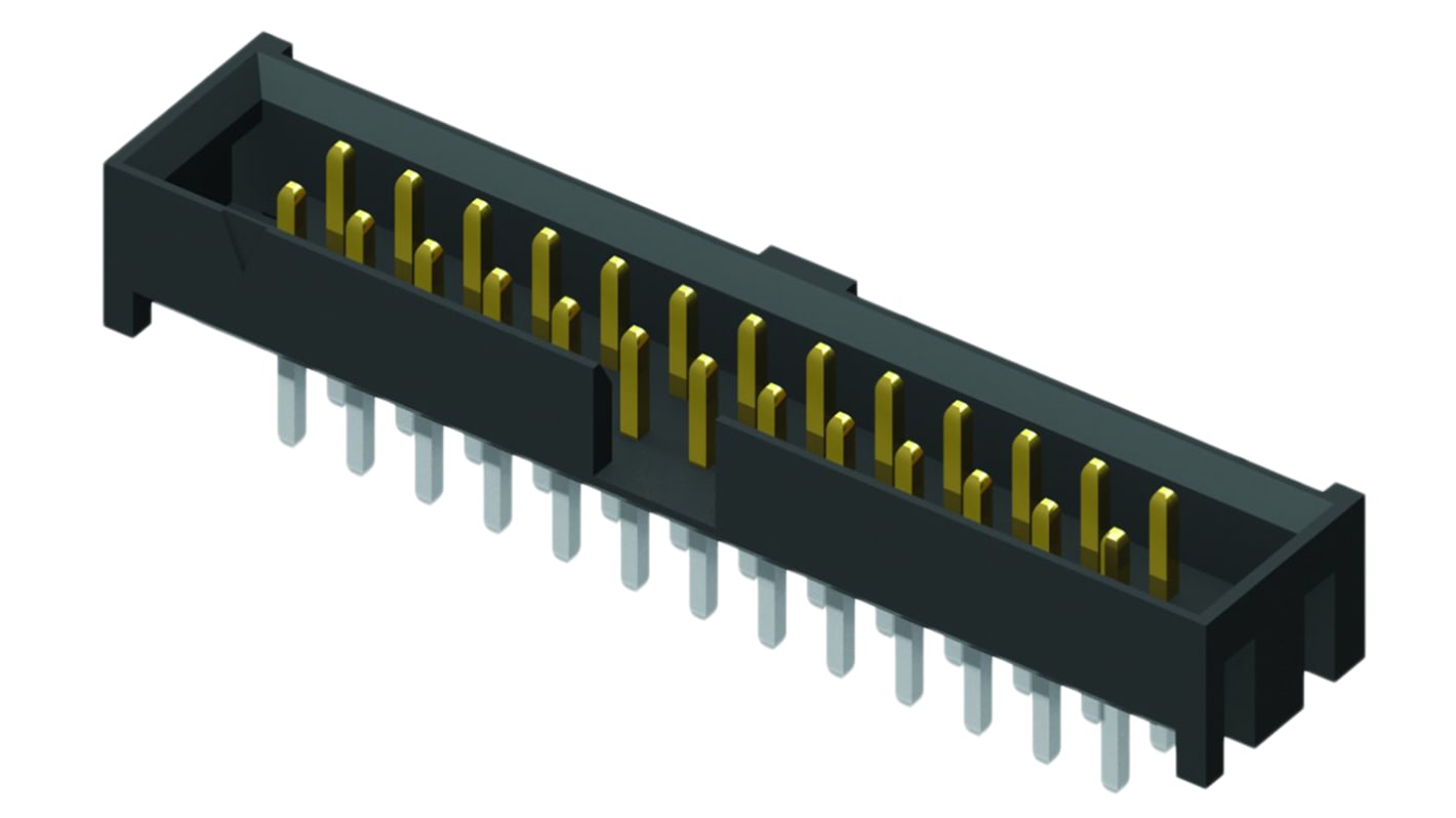 Samtec STMM Series Straight Through Hole PCB Header, 50 Contact(s), 2.0mm Pitch, 2 Row(s), Shrouded