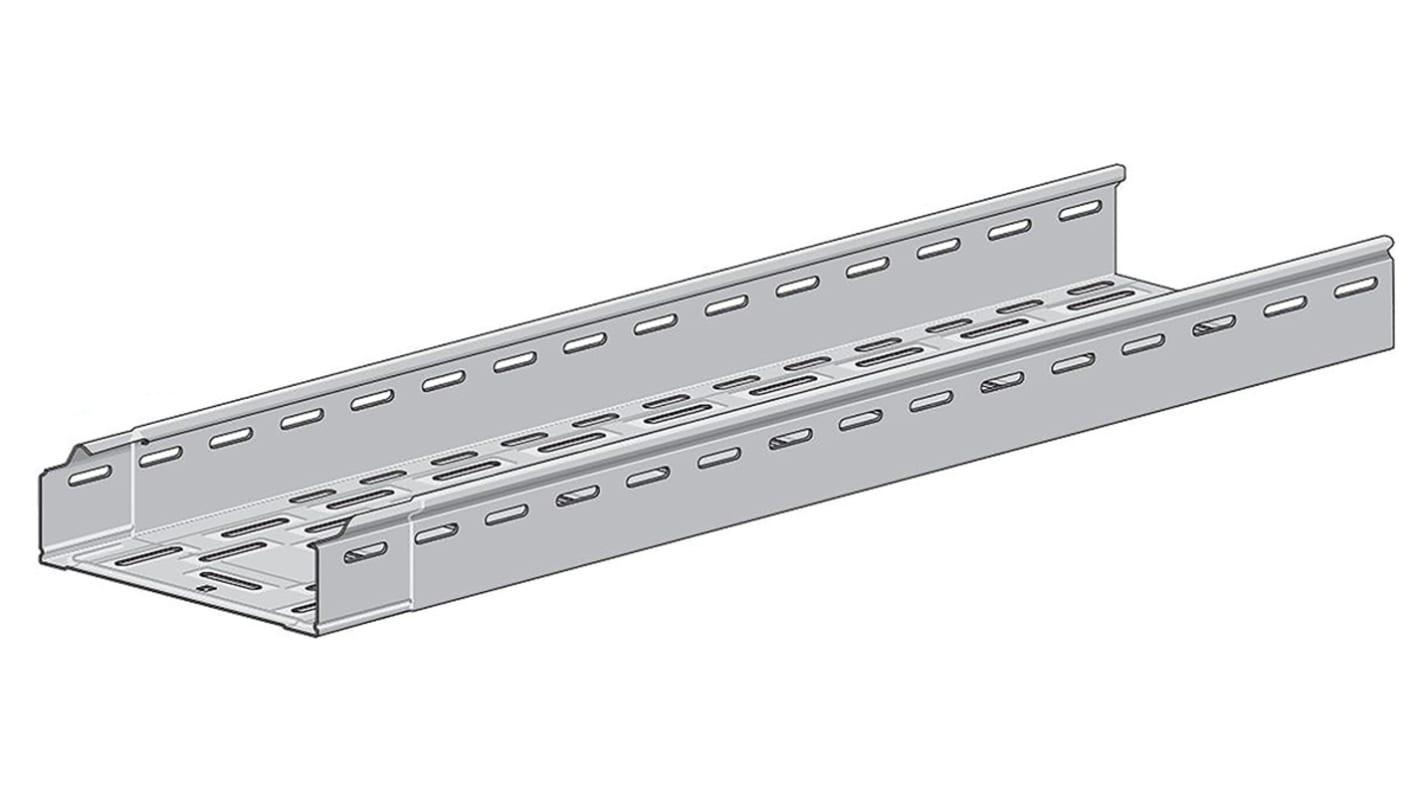 RS PRO Self-coupling Light Duty Tray, Sendzimir Galvanised Steel 3m x 150  mm x 60mm | RS