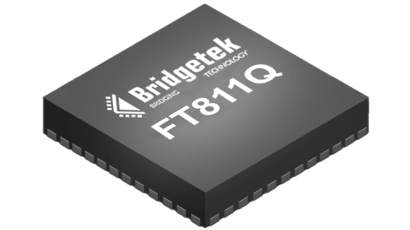 Bridgetek 图形处理器, 48引脚, 最高工作温度+85 °C, 贴片安装, 尺寸7 x 7 x 0.85mm, VQFN封装