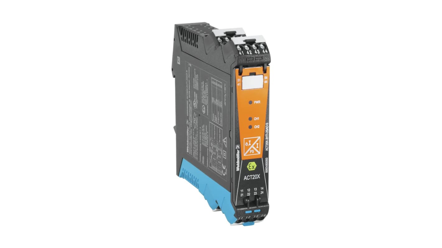 Weidmuller ACT20X Series Signal Conditioner, Current, RTD, Thermocouple Input, Current Output, 19.2 → 31.2V