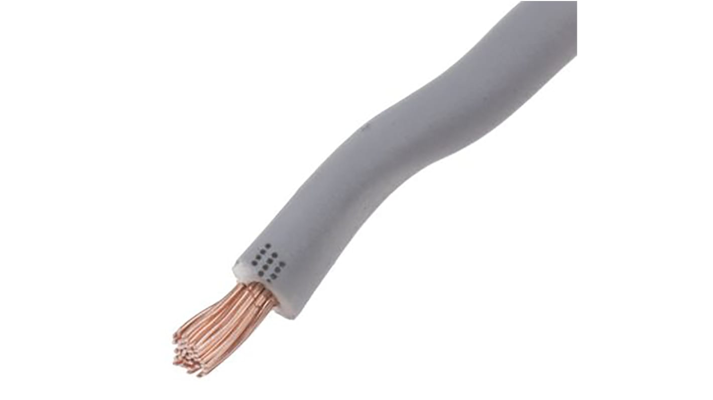 RS PRO Grey 4 mm² Hook Up Wire, 12 AWG², 50/0.3 mm, 100m, PVC Insulation