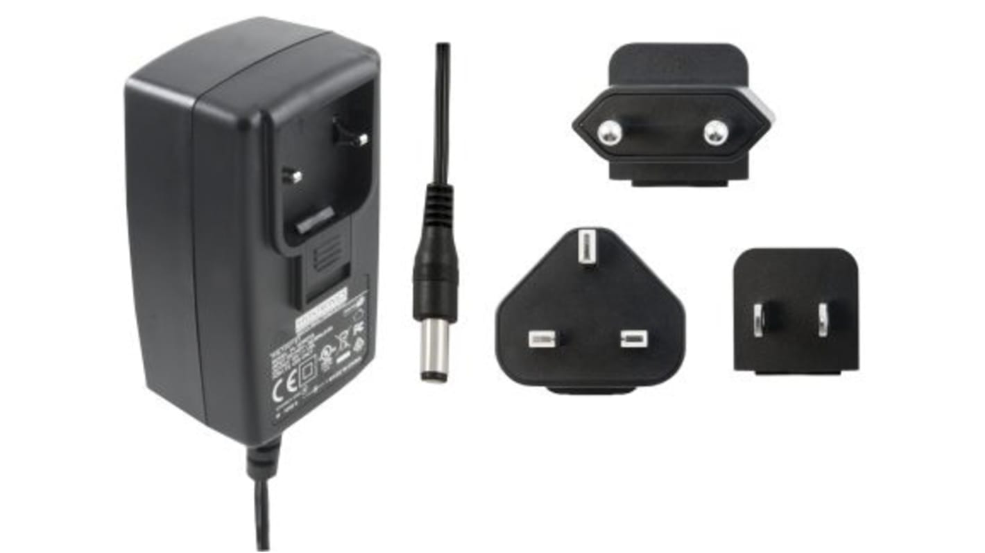 RS PRO 6W Plug-In AC/DC Adapter 12V dc Output, 500mA Output